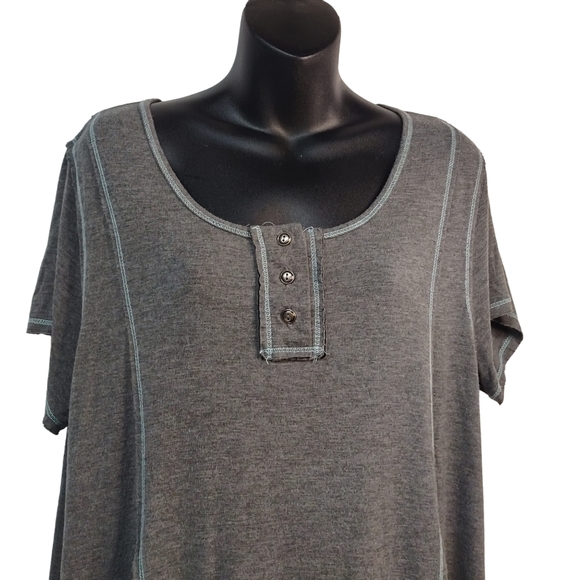 Modcloth Women's Gray Stretch Shirt Dress Size 1X - Picture 3 of 10